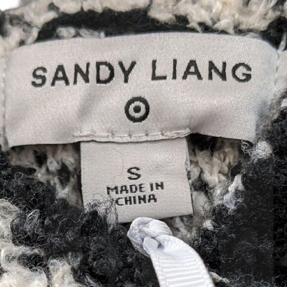 Sandy Liang x Target Cream & Black Leopard Print Sherpa Hooded Sweatshirt Size S - Picture 3 of 7